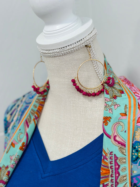 Hula Hoop Earrings {magenta}