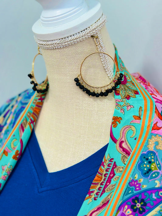 Hula Hoop Earrings {black}