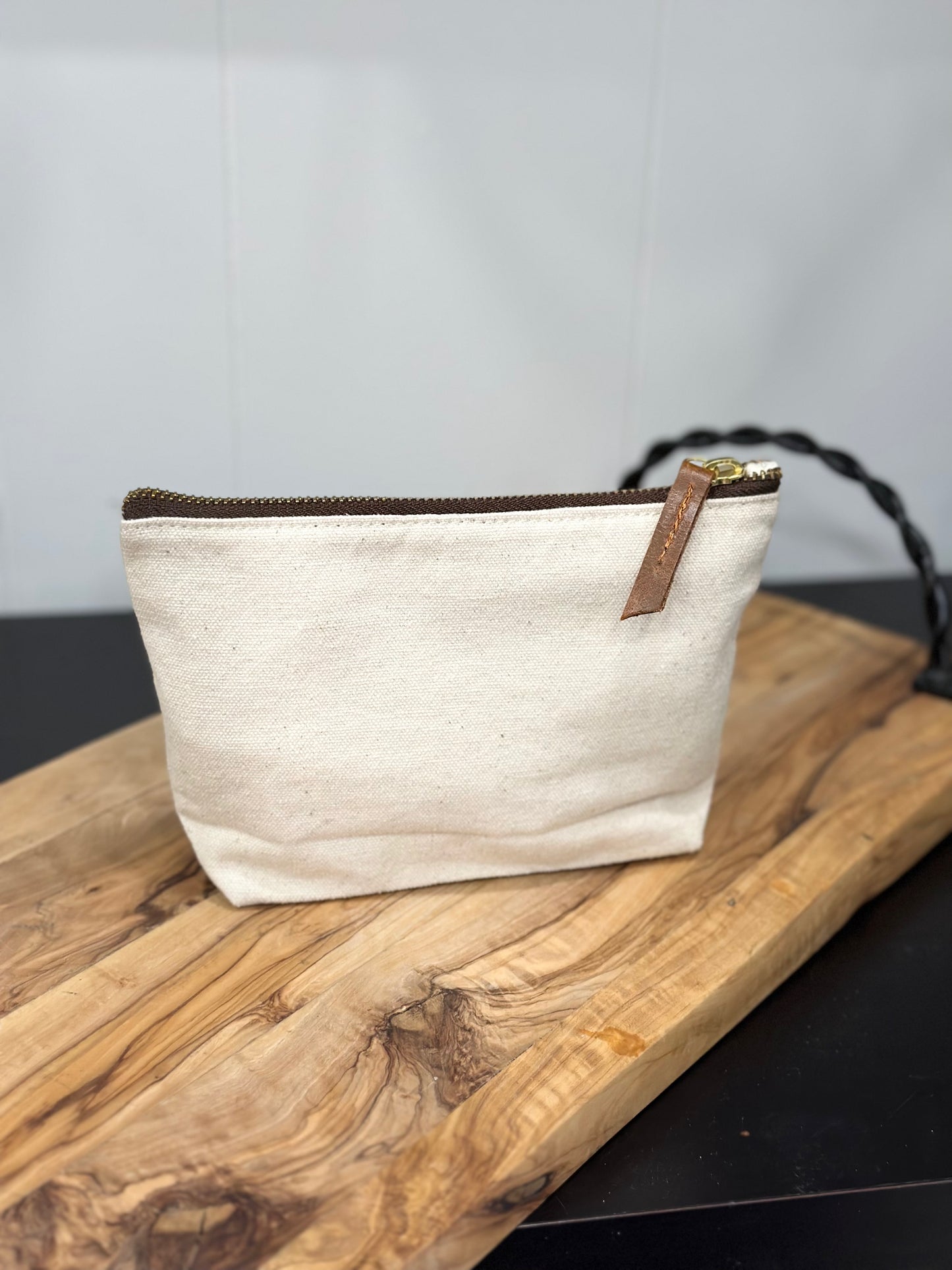 Canvas + Chevron Pouch