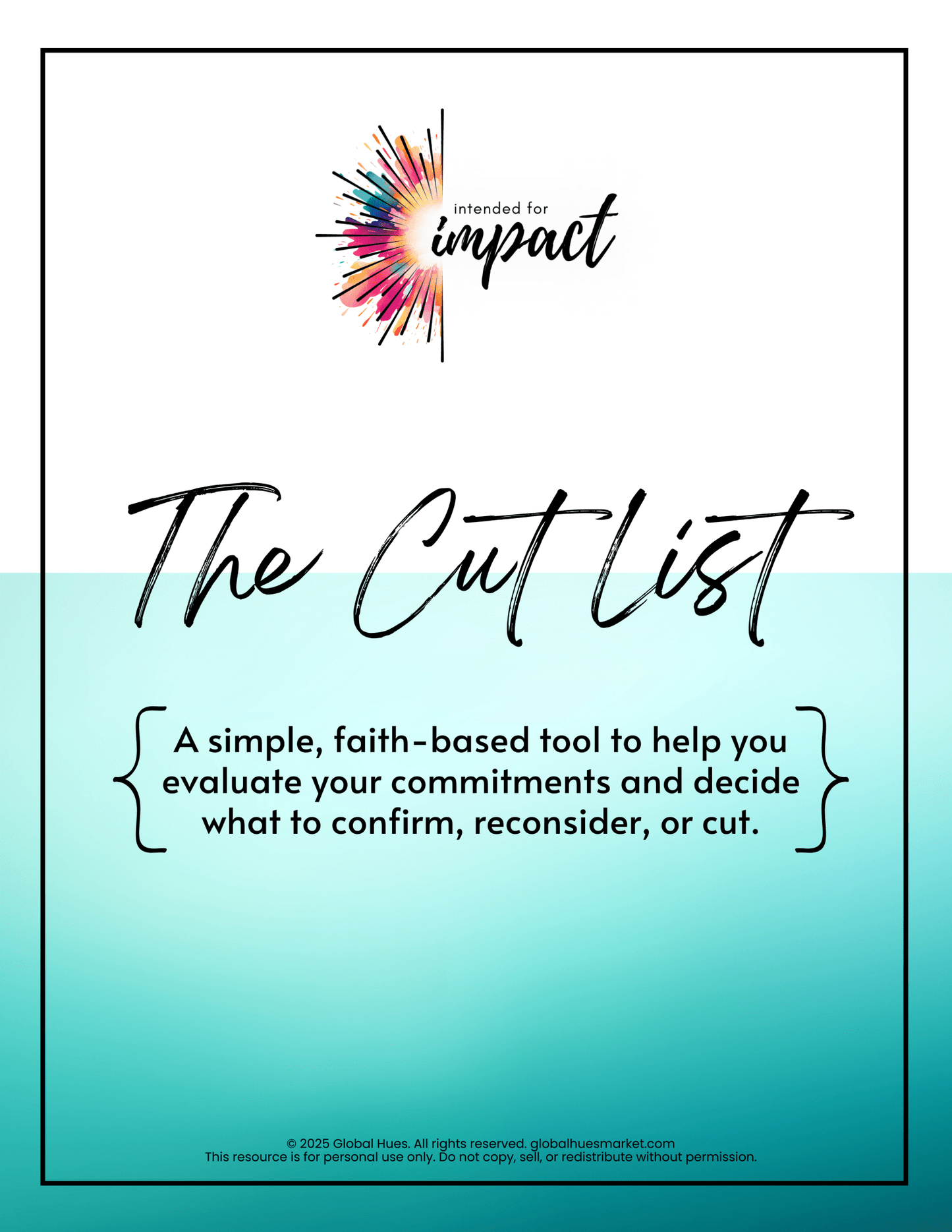 ✂️ "The Cut List" – Mini Digital Workbook (PDF Download) - Global Hues Market