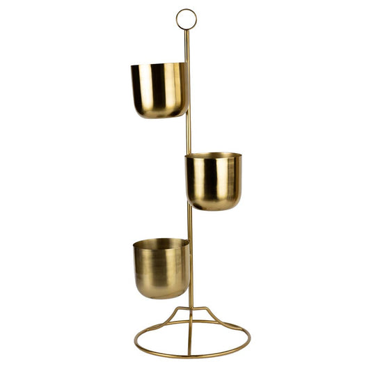 * Tiered Brass Plant Stand - Global Hues Market
