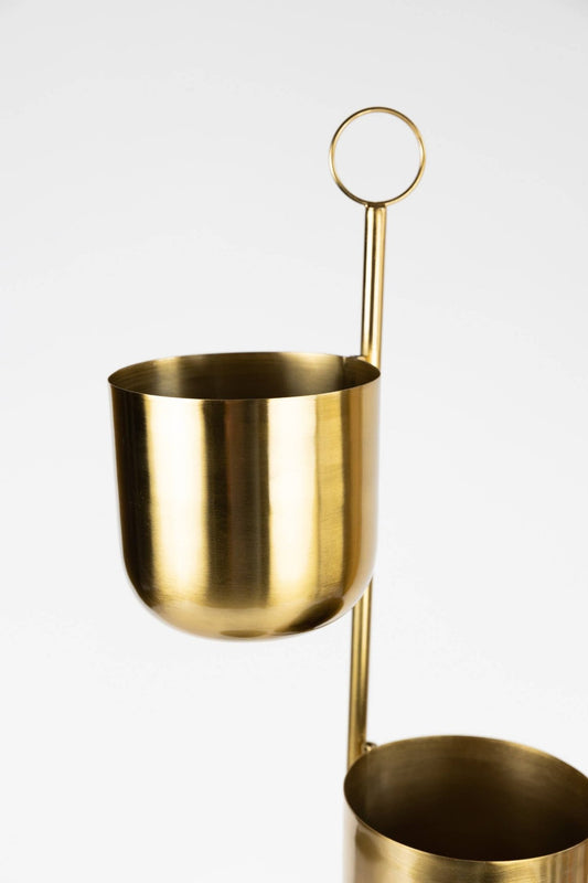 * Tiered Brass Plant Stand - Global Hues Market
