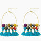 Arched Turquoise Tassel Earrings - Global Hues Market
