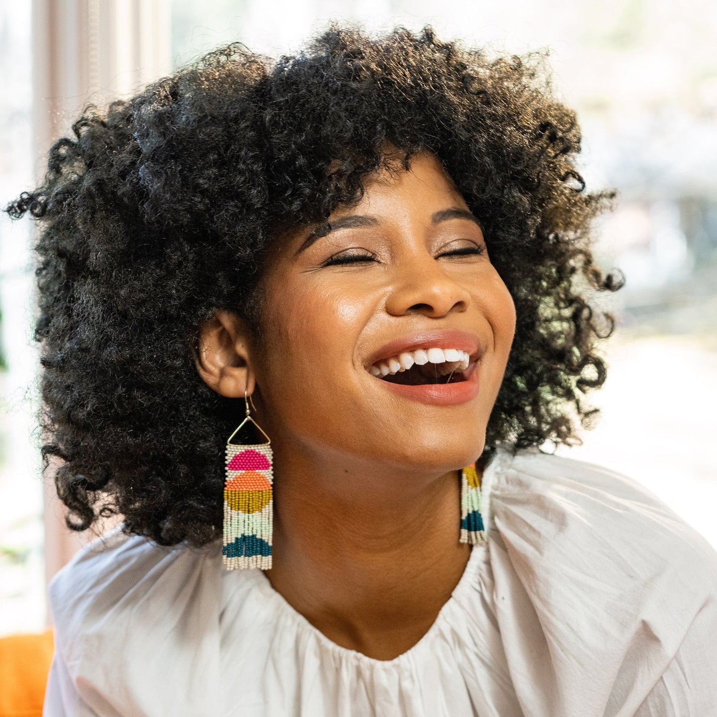Bright Half Circle Fringe Earrings - Global Hues Market