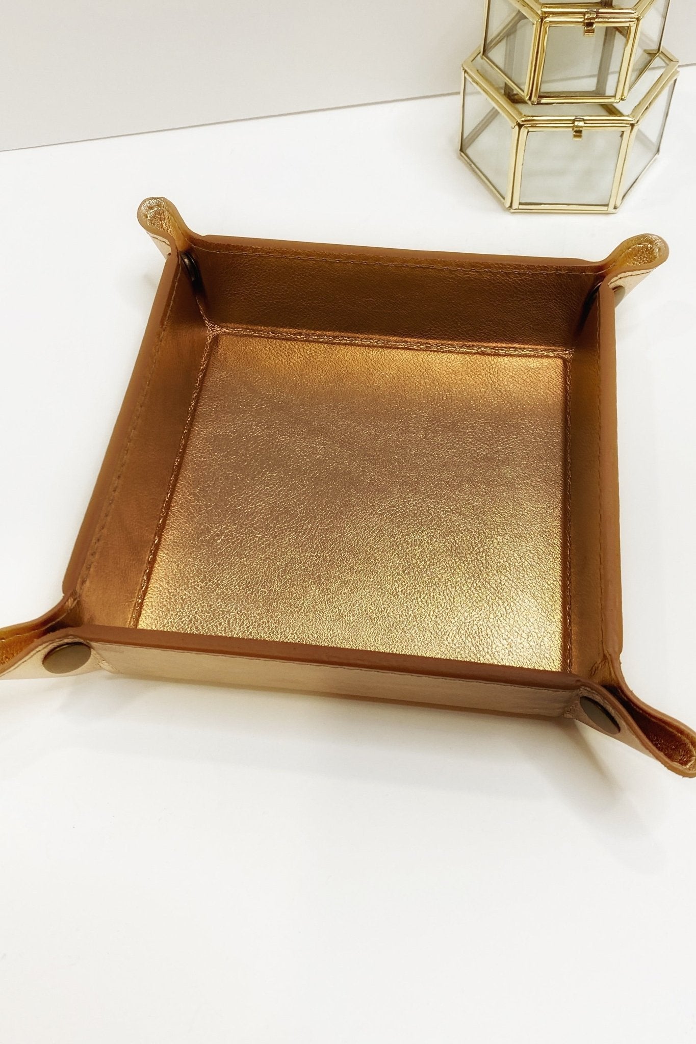 Faux Leather Valet {light copper} - Global Hues Market