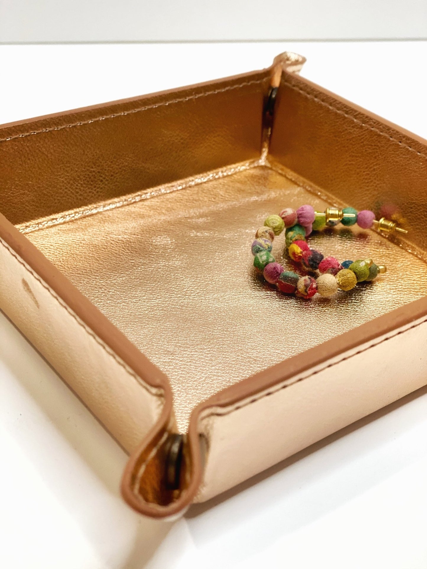 Faux Leather Valet {light copper} - Global Hues Market