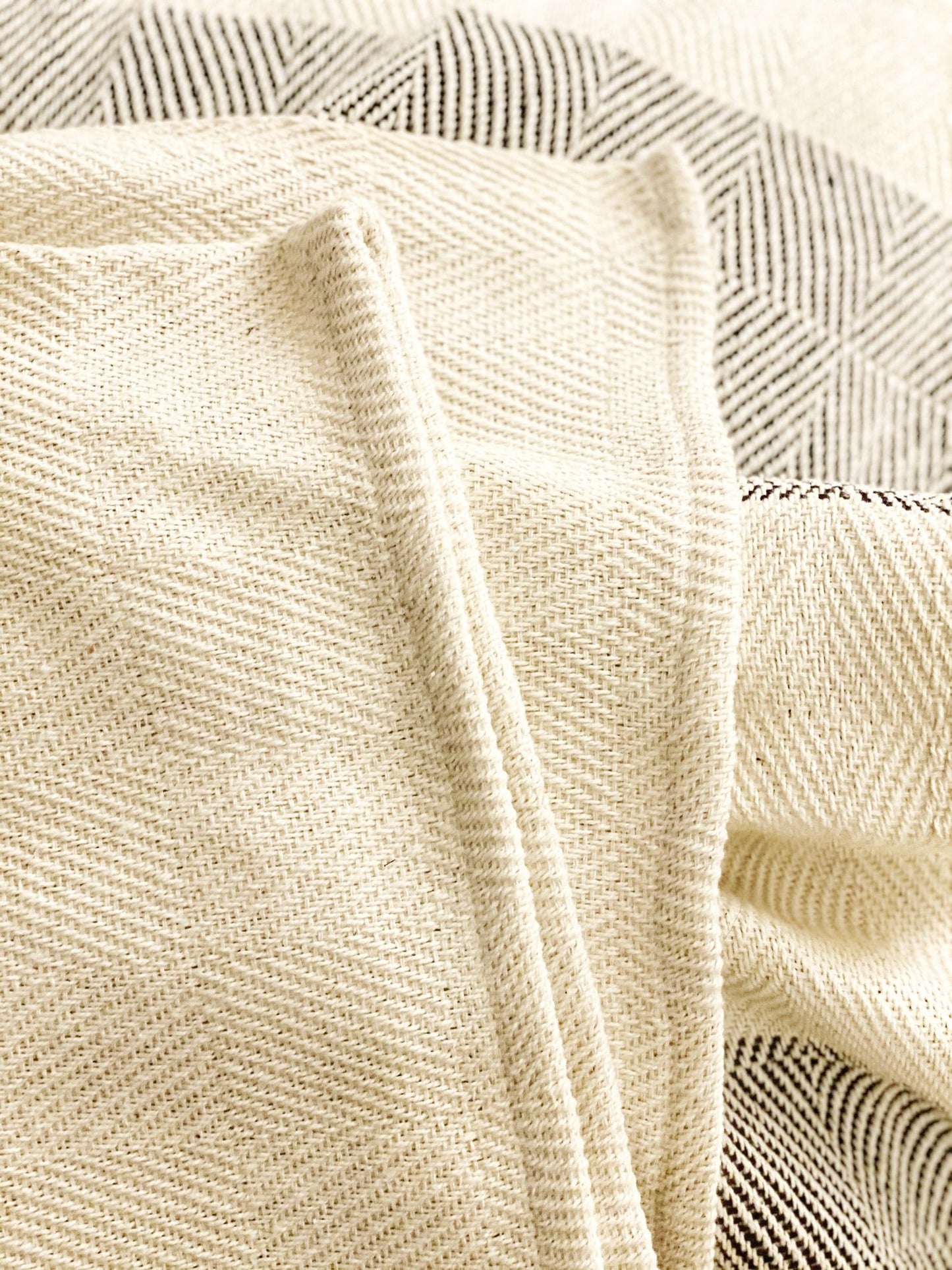 Jaipur Throw {gray and white stripe} - Global Hues Market