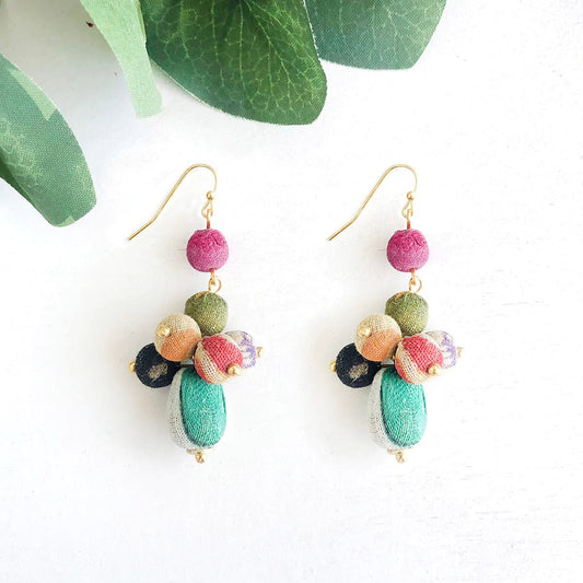 Kantha Tiered Droplet Earrings - Global Hues Market