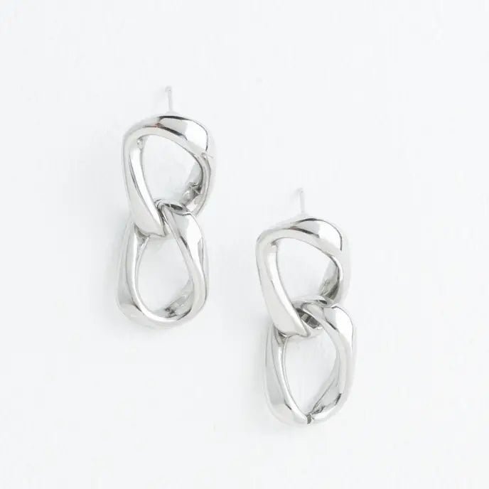 Linked Together Earrings {silver} - Global Hues Market