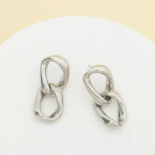 Linked Together Earrings {silver} - Global Hues Market