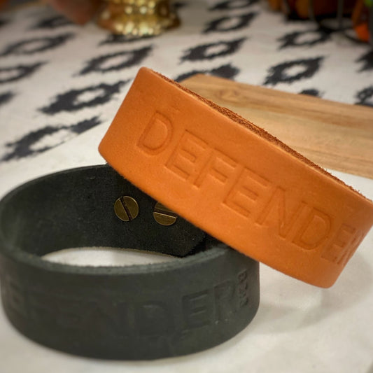 Men's {Defender} Thick Leather Bracelet - Global Hues Market