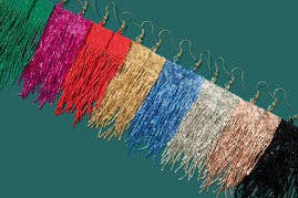 Metallic Fringe Earrings {fuschia} - Global Hues Market