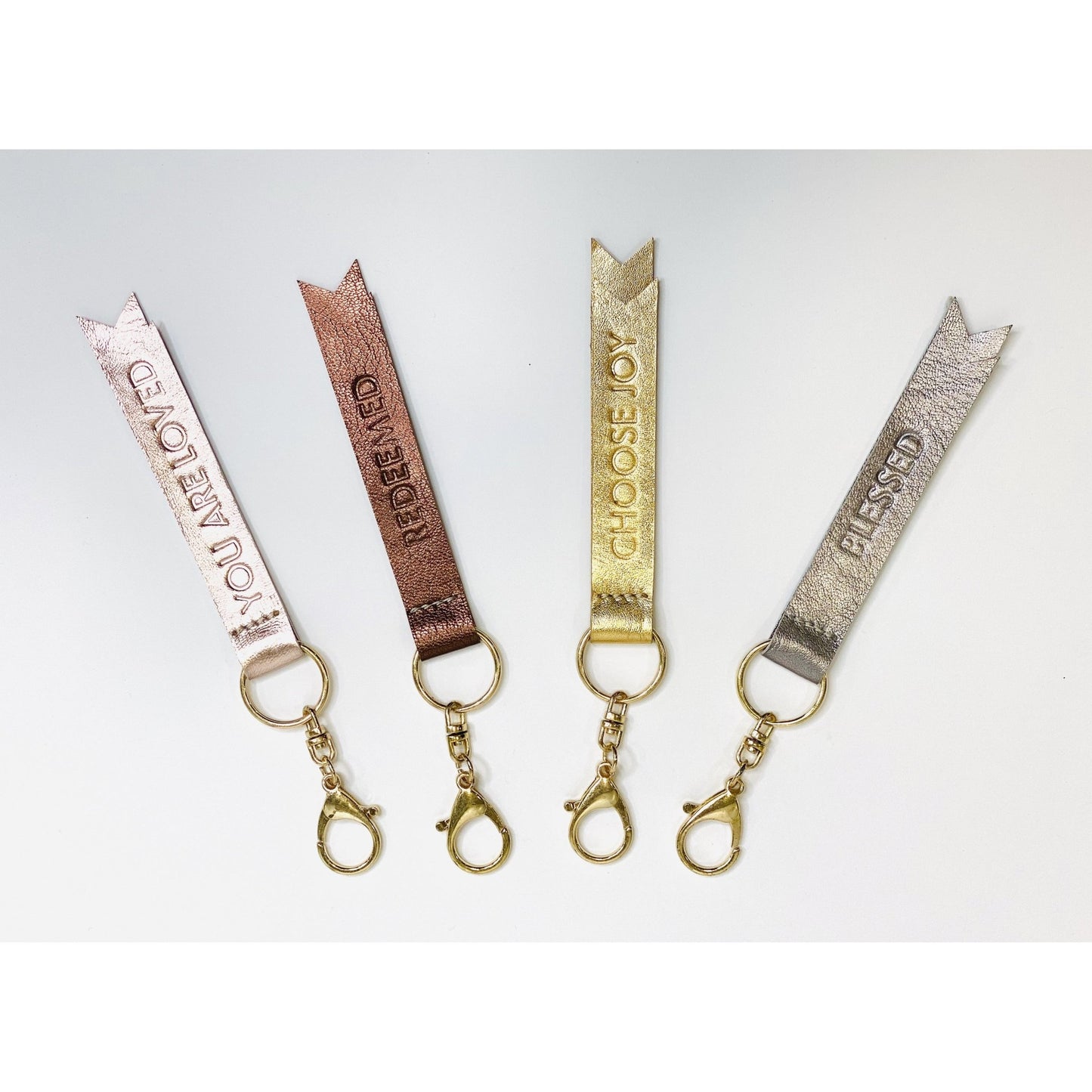 Metallic Leather Keychain {You are Loved} - Global Hues Market