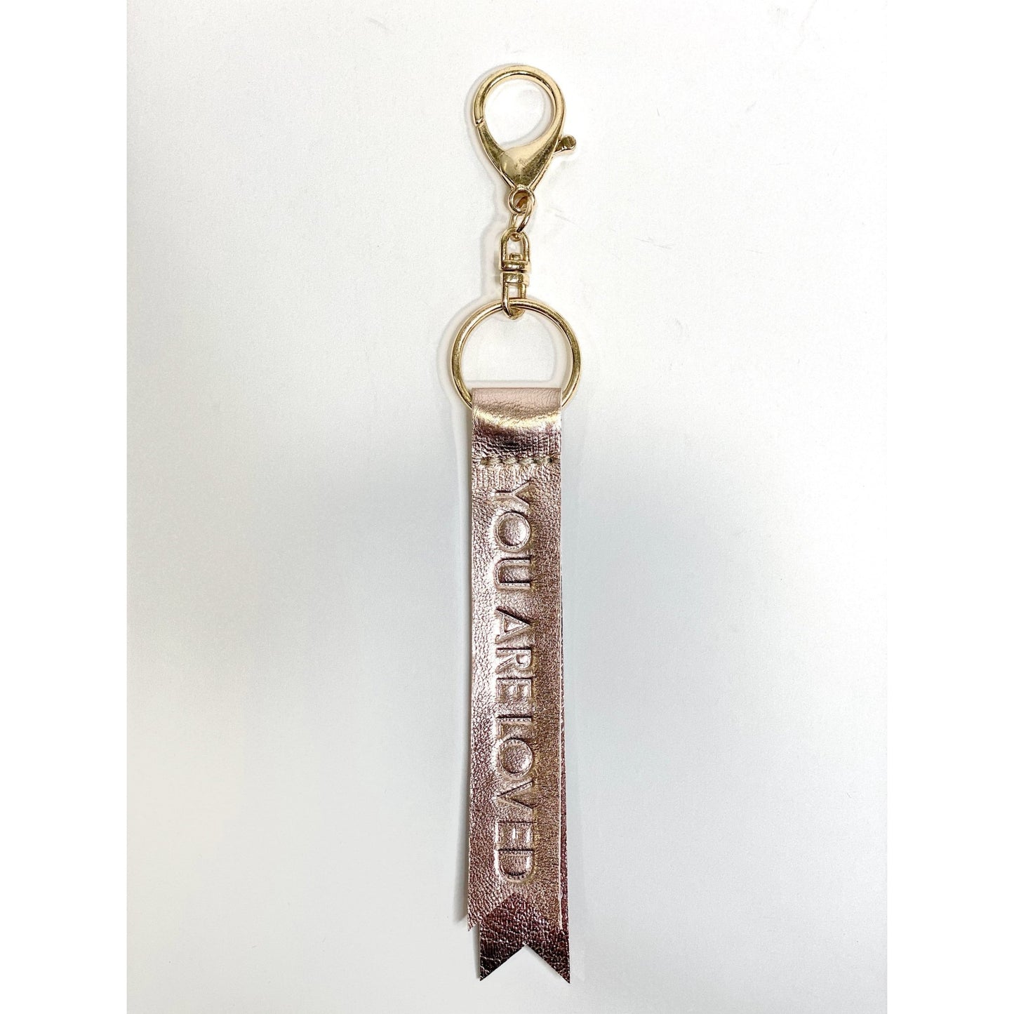 Metallic Leather Keychain {You are Loved} - Global Hues Market