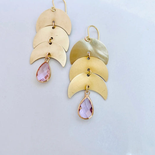 Moon Earrings {dusty rose} - Global Hues Market