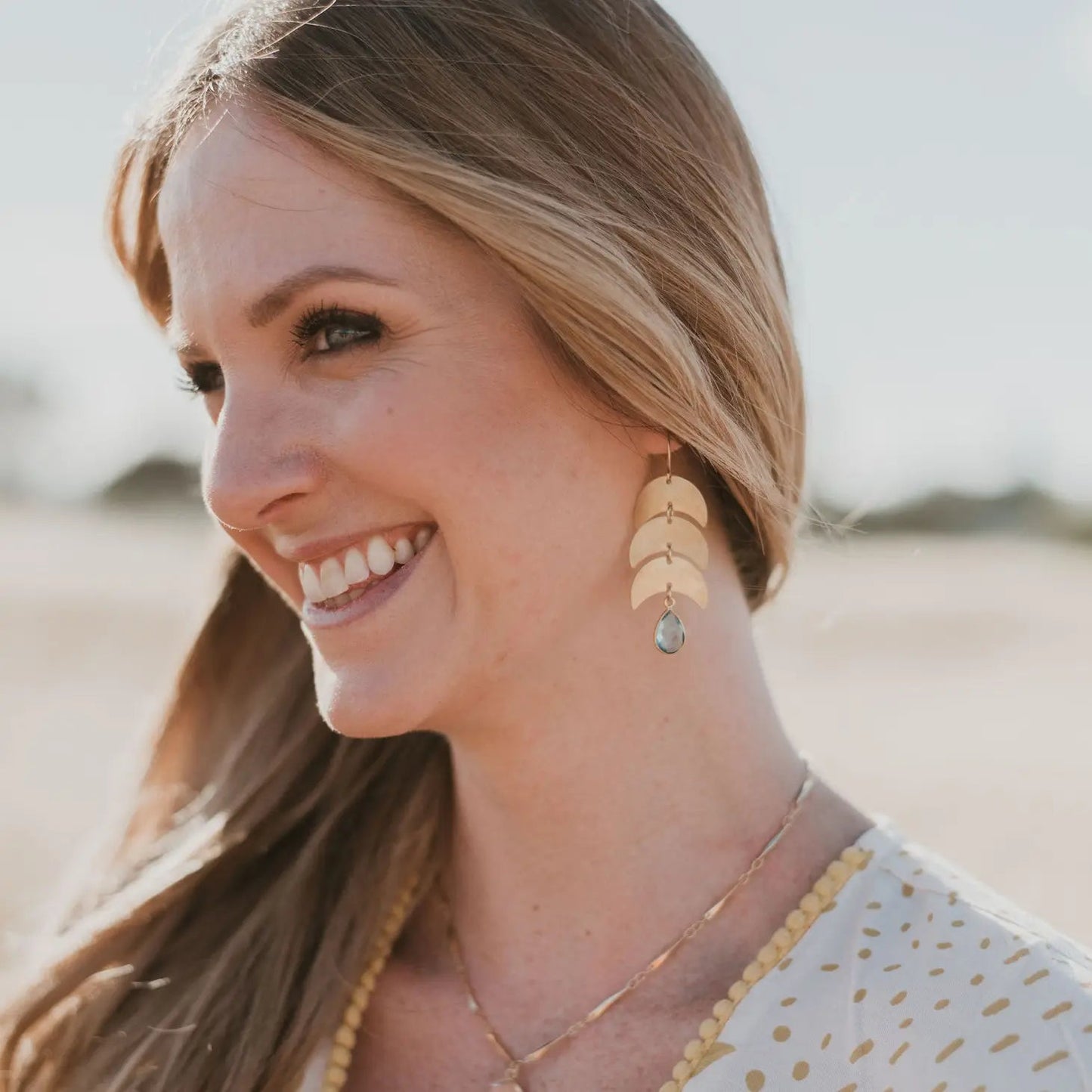 Moon Earrings {topaz} - Global Hues Market