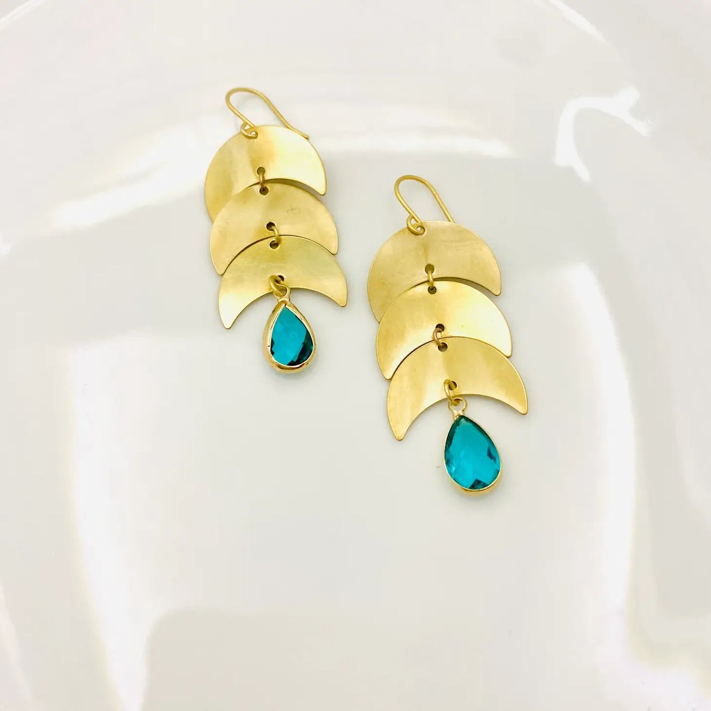 Moon Earrings {topaz} - Global Hues Market