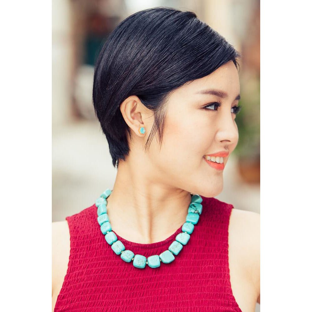 Natalie Turquoise Studs - Global Hues Market
