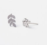 Rowen Leaf Studs {silver} - Global Hues Market