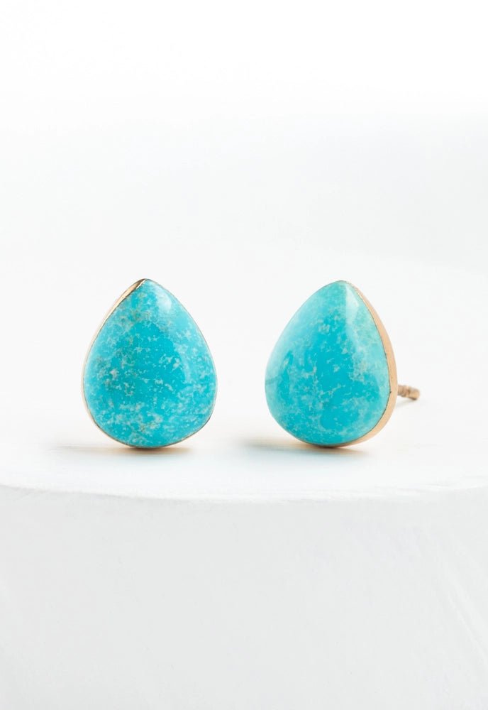 Teresa Teardrop Turquoise Studs - Global Hues Market