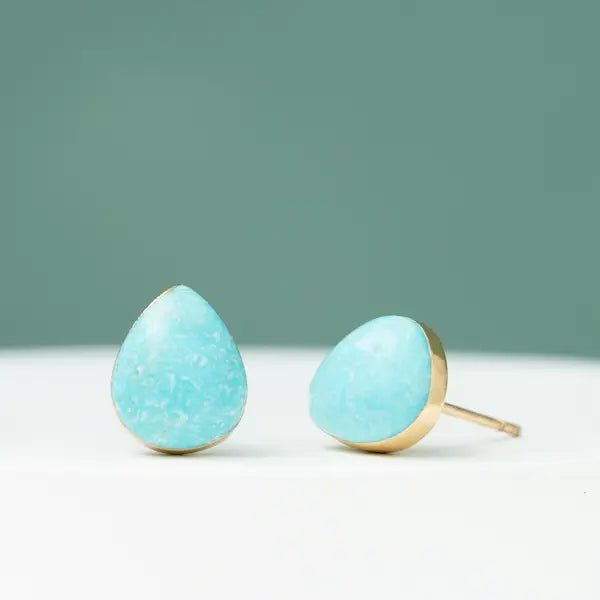Teresa Teardrop Turquoise Studs - Global Hues Market