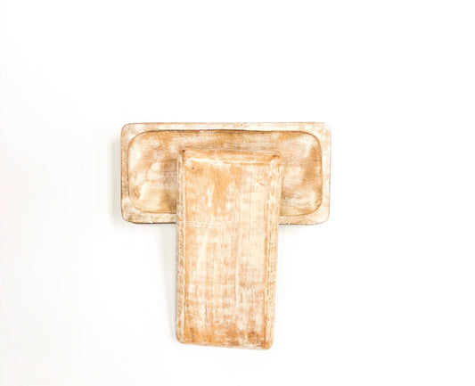 White Washed Rectangle Tray - Global Hues Market