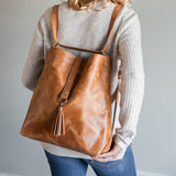 Women's Leather Slingback 3-in-1 Leather Bag - Global Hues Market