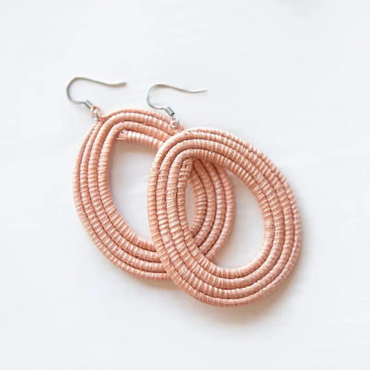 Woven Teardrop Earrings {blush} - Global Hues Market