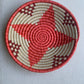 Rwanda Tonga Baskets: Pink Star Cream + Cranberry Accents