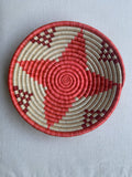 Rwanda Tonga Baskets: Pink Star Cream + Cranberry Accents