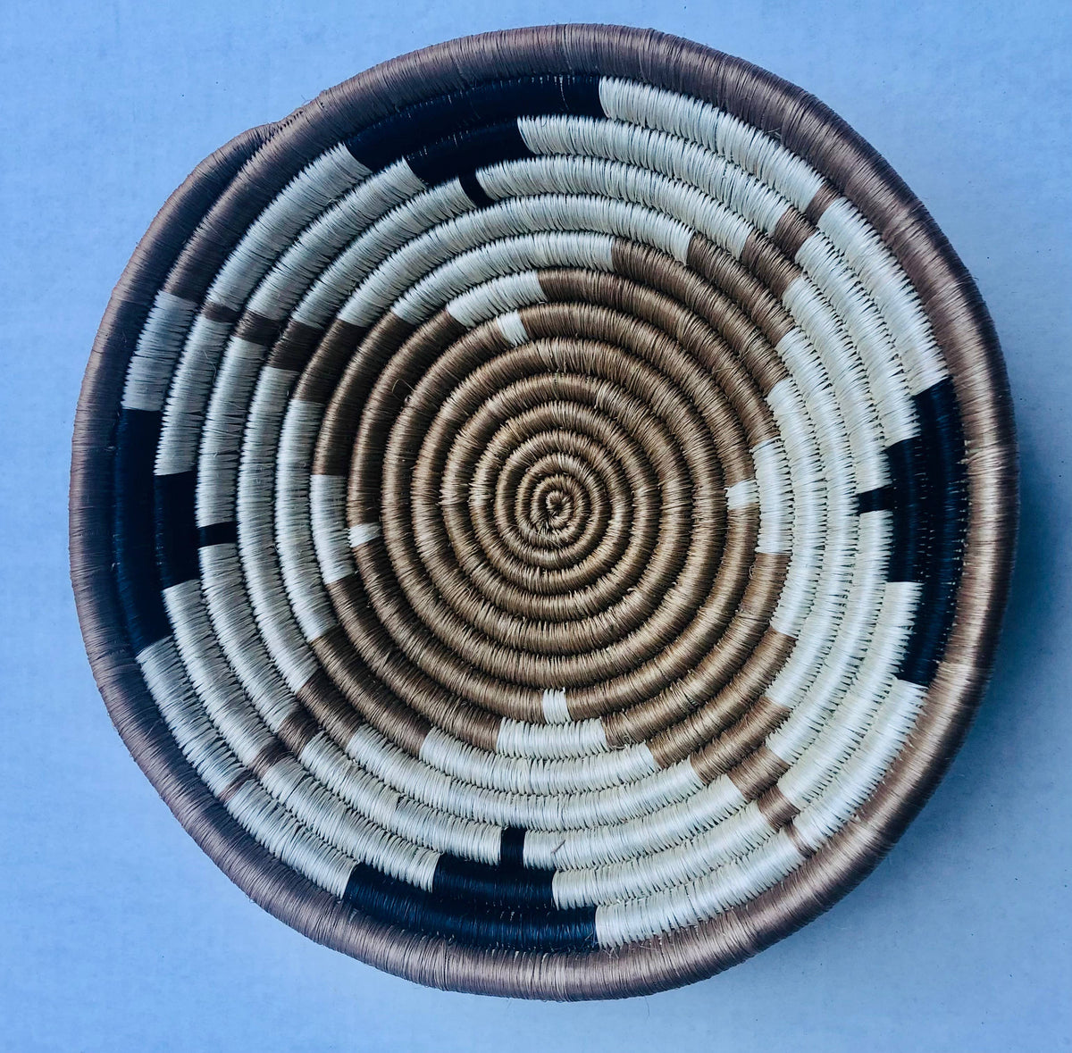 Rwanda Tonga Baskets: Pink Star Cream + Cranberry Accents