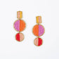 Mod Block Earrings: Fuchsia Flame