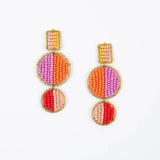 Mod Block Earrings: Fuchsia Flame