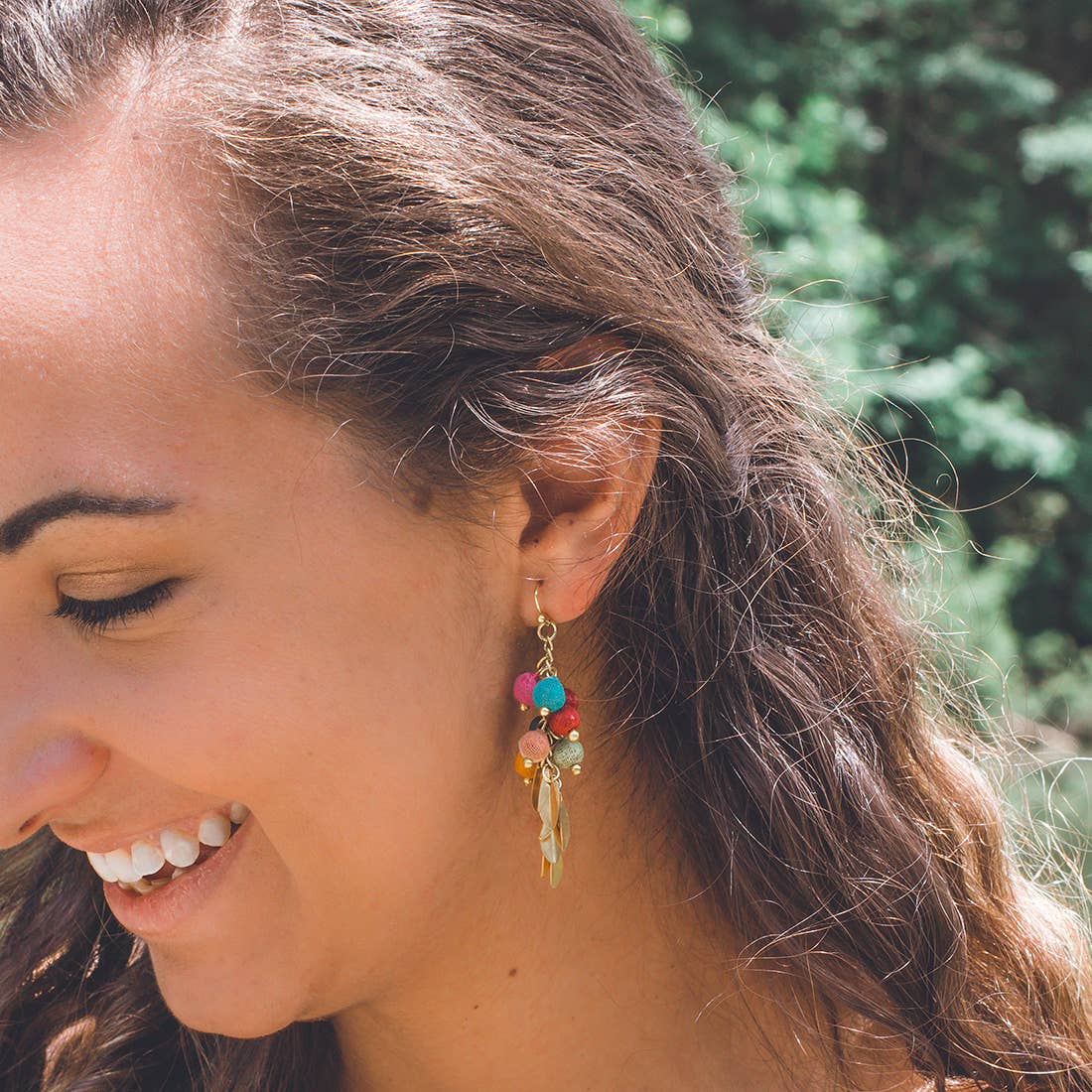 Aasha Kantha Handcrafted Fringe Dangle Earrings
