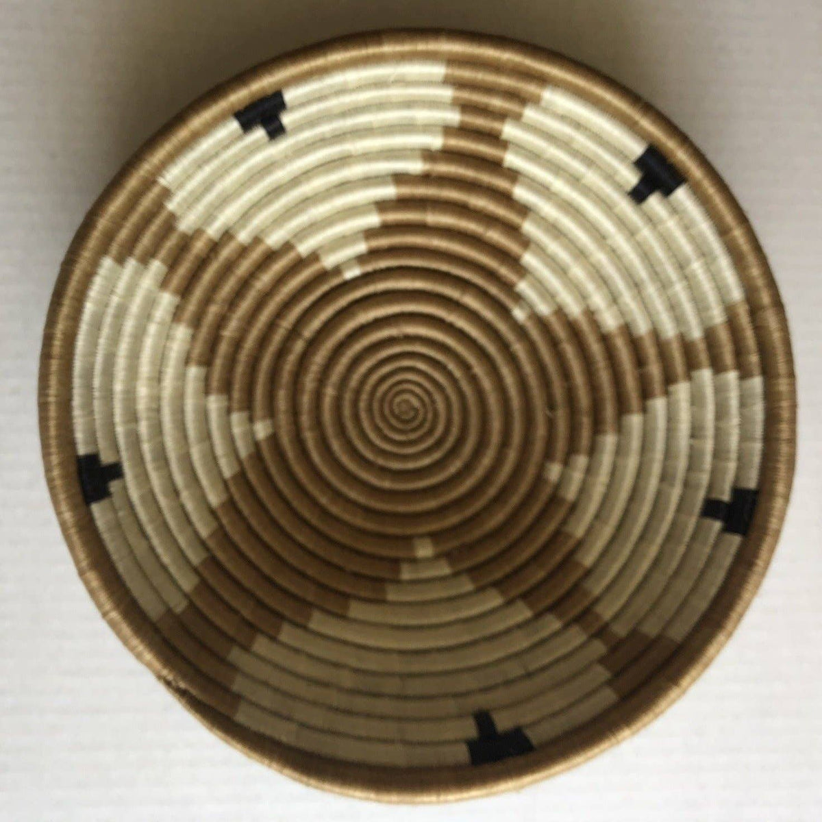 Rwanda Tonga Baskets: Pink Star Cream + Cranberry Accents