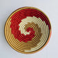 Rwanda Tonga Baskets: Pink Star Cream + Cranberry Accents