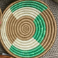 Rwanda Tonga Baskets: Khaki Star Burnt Orange Accent
