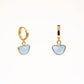 Faceted Stone Huggie Earrings: Pink Jade
