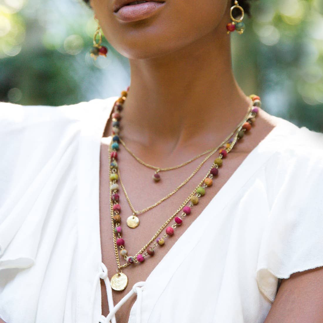 Aasha Strand Layered Kantha Handcrafted Necklace