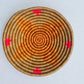 Rwanda Tonga Baskets: Khaki Star Burnt Orange Accent