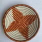 Rwanda Tonga Baskets: Khaki Star Burnt Orange Accent