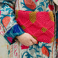 Handmade Macramé Clutch- Pink and Caramel