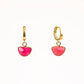 Faceted Stone Huggie Earrings: Pink Jade