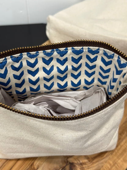 Canvas + Chevron Pouch