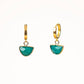 Faceted Stone Huggie Earrings: Pink Jade