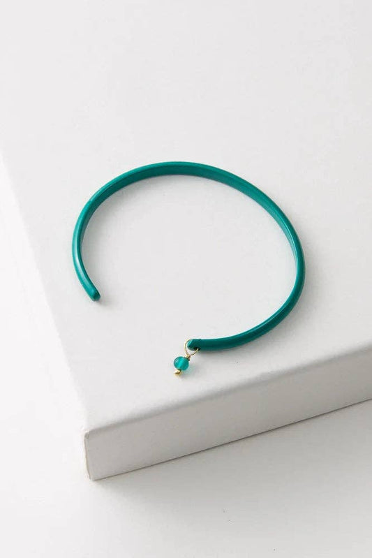 Enamel Cuff, Teal, Wide - Global Hues Market