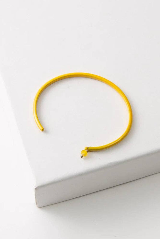Enamel Cuff, Yellow, Thin - Global Hues Market