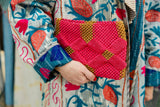 Handmade Macramé Clutch- Pink and Caramel - Global Hues Market