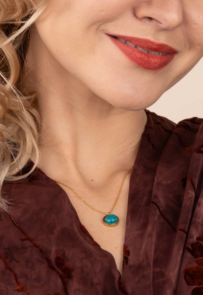 Hopeful Glow Necklace in Turquoise - Global Hues Market