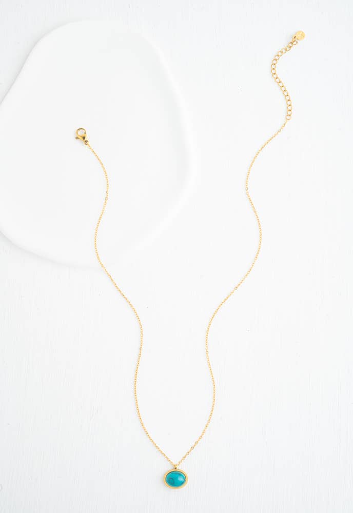 Hopeful Glow Necklace in Turquoise - Global Hues Market
